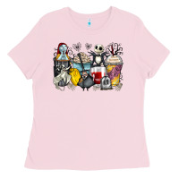 Bubblegum Pink cartoon characters coffee cups Ladies Tee - Zillion Design Studio