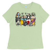 Matcha cartoon characters coffee cups Ladies Tee - Zillion Design Studio