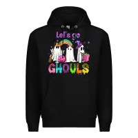 Black Let's go ghouls Premium Hoodie - NancyCooperArtShop