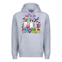 Heather Grey Let's go ghouls Premium Hoodie - NancyCooperArtShop