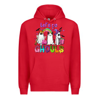 Red Let's go ghouls Premium Hoodie - NancyCooperArtShop