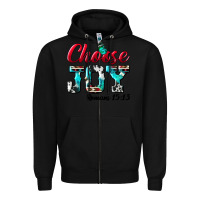 Black Choose Joy Zipper Hoodie - BundleAndBundleShop