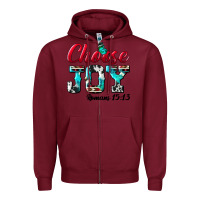 Burgundy Choose Joy Zipper Hoodie - BundleAndBundleShop