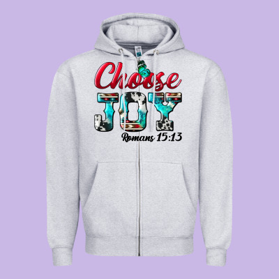 Choose Joy Zipper Hoodie Designed By Bundleandbundleshop