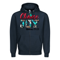 Navy Choose Joy Zipper Hoodie - BundleAndBundleShop