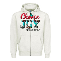 Oatmeal Heather Choose Joy Zipper Hoodie - BundleAndBundleShop