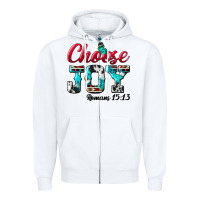 White Choose Joy Zipper Hoodie - BundleAndBundleShop