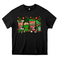 Black christmas tractor coffee cups Heavy Core Tee - texasbilliewilder