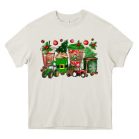Cream christmas tractor coffee cups Heavy Core Tee - texasbilliewilder