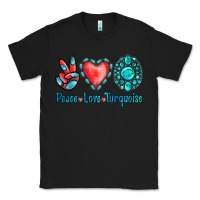 Black Peace Love Turquoise Classic Tee - Jasminsmagicworld