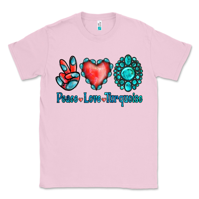 Peace Love Turquoise Classic Tee by Jasminsmagicworld | Teevron