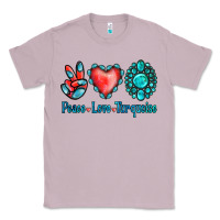 Lilac Peace Love Turquoise Classic Tee - Jasminsmagicworld