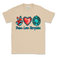 Mushroom Peace Love Turquoise Classic Tee - Jasminsmagicworld