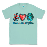 Seafoam Peace Love Turquoise Classic Tee - Jasminsmagicworld
