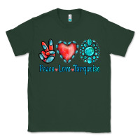 Sports Green Peace Love Turquoise Classic Tee - Jasminsmagicworld