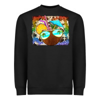 Black coconut drink with sunglasses Heavyweight Sweatshirt - Jasminsmagicworld