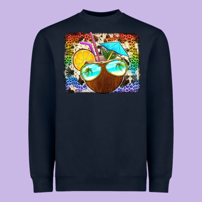 Coconut Drink With Sunglasses Heavyweight Sweatshirt Designed By Jasminsmagicworld