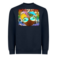 Navy coconut drink with sunglasses Heavyweight Sweatshirt - Jasminsmagicworld