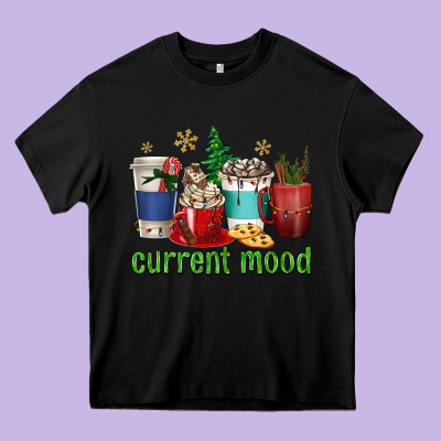 Coffee Cups Current Mood Heavy Core Tee Designed By Texasbilliewilder