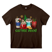 Chocolate Brown coffee cups current mood Heavy Core Tee - texasbilliewilder