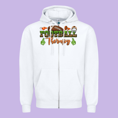 Football Therapy Zipper Hoodie Designed By Bundleandbundleshop