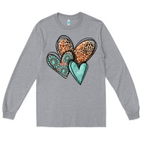 Heather Grey western love hearts Long Sleeve Tee - MaliasSmallBusiness