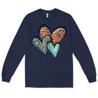 Navy western love hearts Long Sleeve Tee - MaliasSmallBusiness