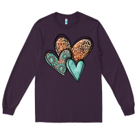 Plum western love hearts Long Sleeve Tee - MaliasSmallBusiness