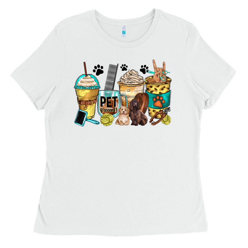 Pet Groomer Coffee Cups Ladies Tee by Zillion Design Studio | Teevron