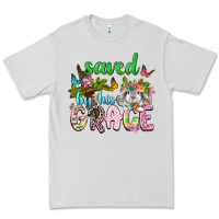 Dove Grey Saved by his grace Premium Tee - Neo Western