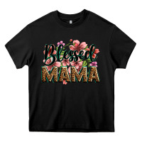 Black flowers blessed mama Heavy Core Tee - Zillion Design Studio