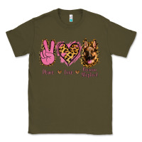 Army Green Peace Love German Shepherd Classic Tee - Jasminsmagicworld