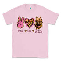 Bubblegum Pink Peace Love German Shepherd Classic Tee - Jasminsmagicworld
