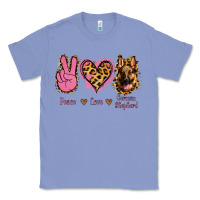 Colony Blue Peace Love German Shepherd Classic Tee - Jasminsmagicworld