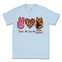 Dusty Blue Peace Love German Shepherd Classic Tee - Jasminsmagicworld