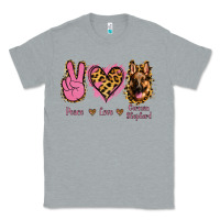Heather Grey Peace Love German Shepherd Classic Tee - Jasminsmagicworld