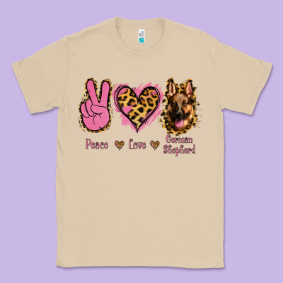 Peace Love German Shepherd Classic Tee Designed By Jasminsmagicworld