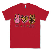 Red Peace Love German Shepherd Classic Tee - Jasminsmagicworld