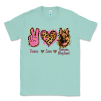 Seafoam Peace Love German Shepherd Classic Tee - Jasminsmagicworld