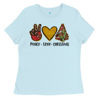 Peace Love Christmas Ladies Tee | Teevron