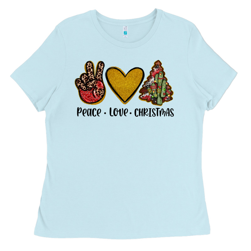 Peace Love Christmas Ladies Tee by JahusDesignShop | Teevron