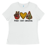 White peace love christmas Ladies Tee - JahusDesignShop