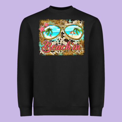 Beach'in Sunglasses Heavyweight Sweatshirt Designed By Jasminsmagicworld
