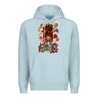 Blue Mist santas favorite postal worker afro messy bun Premium Hoodie - texasbilliewilder