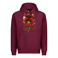 Burgundy santas favorite postal worker afro messy bun Premium Hoodie - texasbilliewilder