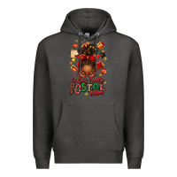 Charcoal Heather santas favorite postal worker afro messy bun Premium Hoodie - texasbilliewilder