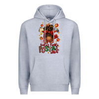 Heather Grey santas favorite postal worker afro messy bun Premium Hoodie - texasbilliewilder