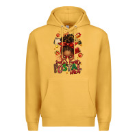 Mustard santas favorite postal worker afro messy bun Premium Hoodie - texasbilliewilder