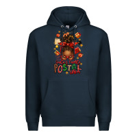 Navy santas favorite postal worker afro messy bun Premium Hoodie - texasbilliewilder