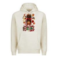 Oatmeal Heather santas favorite postal worker afro messy bun Premium Hoodie - texasbilliewilder